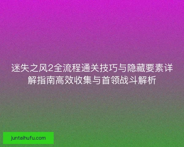 迷失之风2全流程通关技巧与隐藏要素详解指南高效收集与首领战斗解析